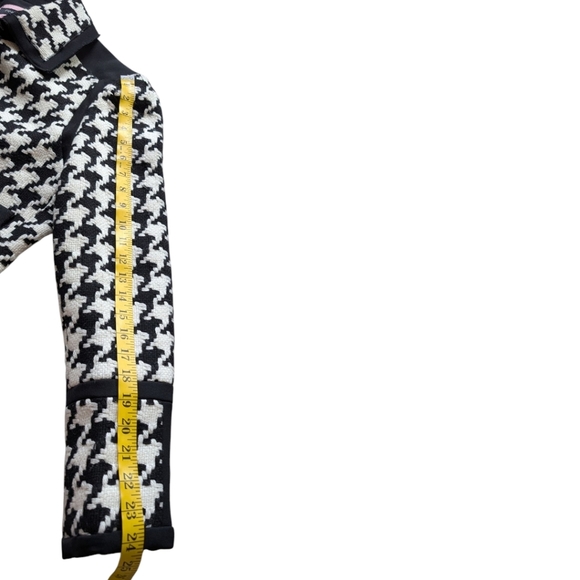 Pink Tartan Blazer Professional Old Money Women 10 Houndstooth Black White - Picture 14 of 15